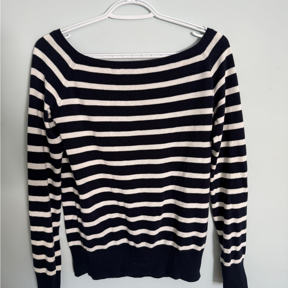 Striped navy and White Women's Sweater